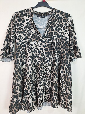 #ad Cameo Rose Ladies leopard print Tunic Size S Small 3 4 Sleeve Animal Print GBP 8.00