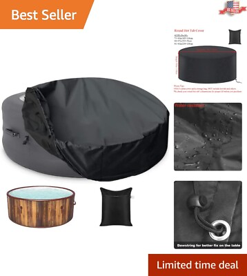 #ad Waterproof Round Hot Tub Cover Outdoor Portable Spa Cover 73×43in 185×110cm $63.91