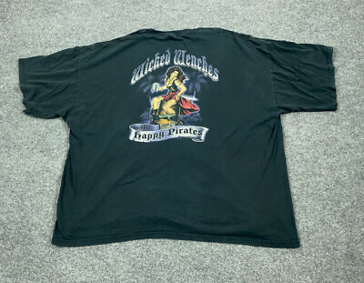#ad Distressed Wicked Wenches Make Happy Pirates T Shirt Adult 3XL Beer Print $20.00