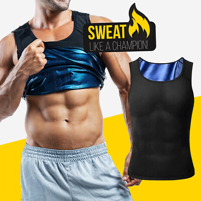 #ad #ad Men Gynecomastia Compression Tank Top Sauna Vest Fitness Body Shaper Sweat Belt $11.20
