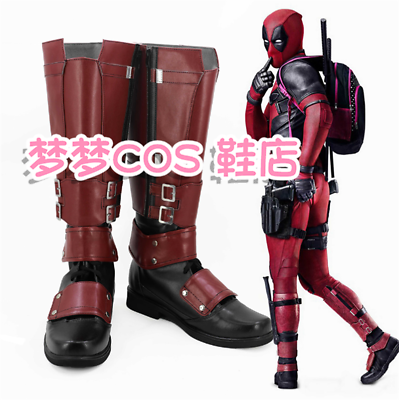 #ad Marvel Deadpool 2 Boots Cosplay Party Shoes Custom Long Boot Unisex $64.69