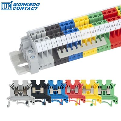 #ad 10pcs UK 2.5 Terminal Block Screw Electrical Blocks Cable Connector 2.5mm² Wire $13.69