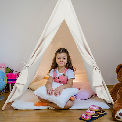 #ad Kids Teepee Play Tent Boys Girls Toddler Playhouse Indoor Outdoor Castle Toy $38.68