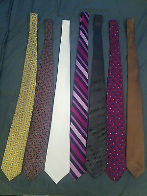 #ad Mens GQ Ties Jos A. Bank Perry Ellis Business Lot of 7 Silk TieGuy 1 Fathers Day $11.20