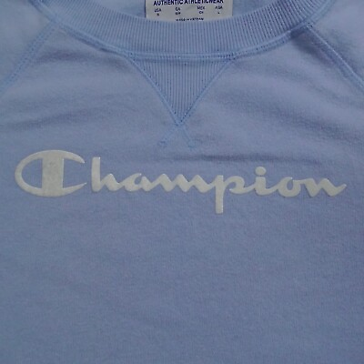 #ad Logo Champion Men Sweatshirt Blue S Pullover Long Sleeve Classic Regular $14.86