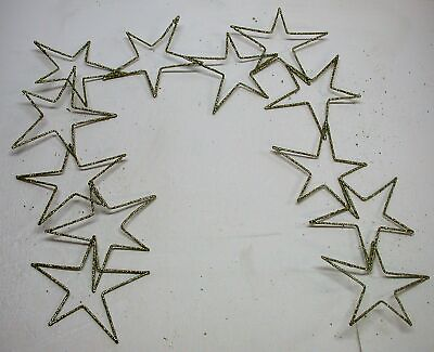 #ad 59quot; Long Glitter Star Garland for Christmas Tree or Wreath Each Star 6quot; L NEW $7.99