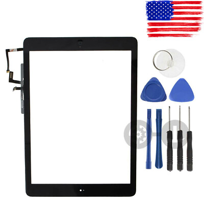#ad Black Touch Digitizer ScreenHome Button Flex for iPad Air 1st Generation $12.94