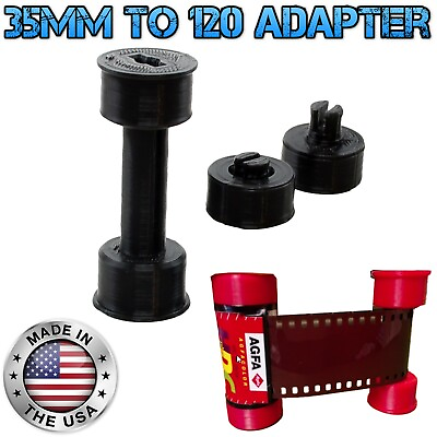 #ad 35mm to 120 Medium Format Camera Film Spool Adapter 3 Piece Kit $8.95