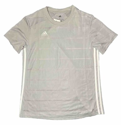 #ad Adidas Campeon 21 Jersey Light Gray Grey Striped Men’s Size Large L New $27.95