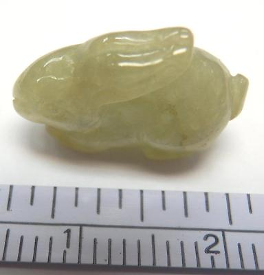 #ad Jadeite Stone Carving Pendant Rabbit 1.8 gram 17x7x10 mm Hole drilled $18.00