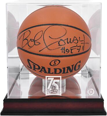 #ad Bob Cousy Celtics Signed Spalding Ball w Insc amp; 75th Anniversary Display Case $1089.99
