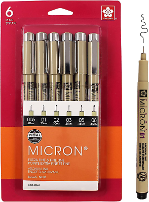 #ad Pigma Micron Fineliner Pens Archival Black Ink Pens Pens for Writing Drawin $18.34