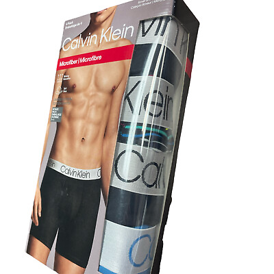 #ad Calvin Klein BOXER Briefs Underwear Mens Microfiber 4 Pack Stretch Asst SMLXL $38.99