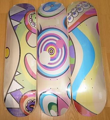 #ad Takashi Murakami ComplexCon Skateboard 2017 Deck Set 3 New $1540.00
