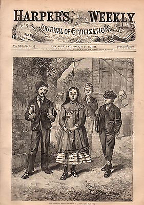 #ad 1877 Harpers Weekly July 21 Philadelphia newsboys;Neptune amp; Mermaids welcome $32.50