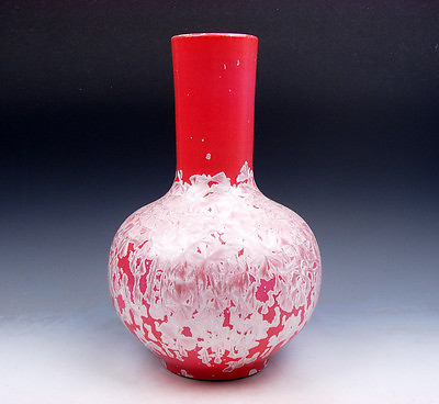 #ad 10 Inches Crystalline Glazed Heavy Porcelain SKY BALL Heavy Vase #06041707 $199.99
