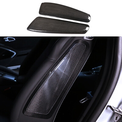 #ad Real Carbon Fiber Interior Seat Side Trim Panel Sticker for Porsche 718 911 $165.59