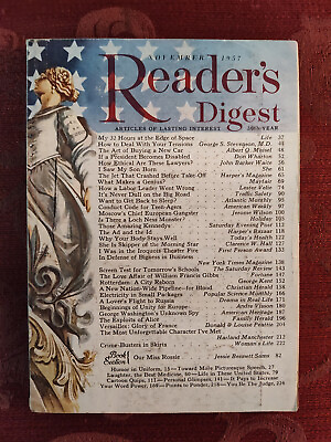 #ad Readers Digest November 1957 Loch Ness Allen Saalburg Versailles Rotterdam $8.10