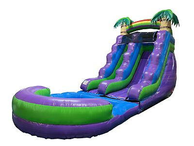 #ad Commercial Inflatable Water Slide 15ft Purple Marble Kids Bouncer with Blower $1749.99