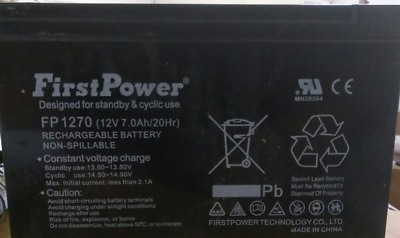 #ad NEW FIRST POWER BT126 RECHARGEABLE SEALED LEAD BATTERY $44.99