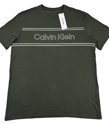 #ad New Men#x27;s Calvin Klein Short Sleeve Classic Fit T Shirt Green Choose Your Size. $18.04