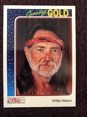 #ad 1992 CMA Willie Nelson Country GOLD card #34 near mint condition $40.00