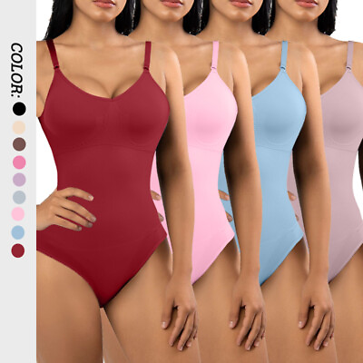 #ad Snatched Bodysuit for Women Tummy Control Shapewear Body Shaper Seamless Leotard $4.79