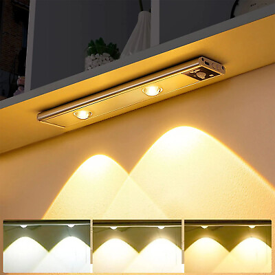 #ad 20 60cmMagnetic LED Motion Sensor Night Lights Rechargeable Kitchen Bedroom Lamp $14.29