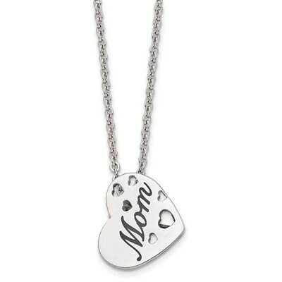 #ad Stainless Steel Polished Enameled Mom Heart 20quot; Necklace $69.00
