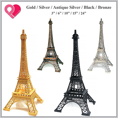 #ad 1 12 Eiffel Tower Metal Statue Sculpture Paris Wedding Cake Topper Centerpiece $8.99