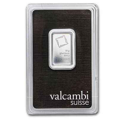 #ad 10 gram Platinum Bar Valcambi In Assay $375.30