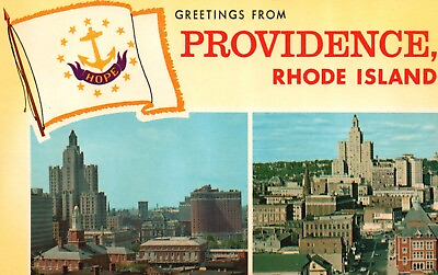 #ad Postcard RI Providence Rhode Island Greetings Chrome Unposted Vintage PC J2416 $3.00