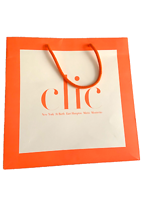 #ad ST. Barth cLic BIG Gift Shopping BAG Orange Rope Handle White amp; Orange trim $12.00