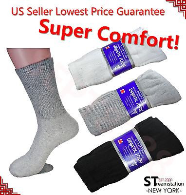#ad 3612 Pairs Diabetic Socks Crew Circulatory Socks Health Cotton Loose Fit Top $12.88