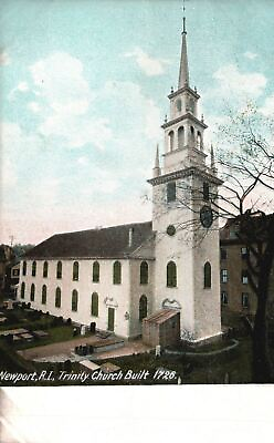 #ad Vintage Postcard Trinity Church Built 1726 Parish Newport Rhode Island Hugh C.L. $10.99