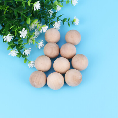 #ad 10 Pcs Unfinished Wood Round Ball Small Wooden Balls Accessories $12.69
