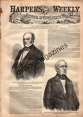 #ad 1860 Harpers Weekly May 19 Republican convention; Camden SC tragedy; Methodist $65.00