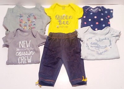 #ad Infants Lot Of 6 One Piece Clothing Pieces SZ 0 3 Months $5.09