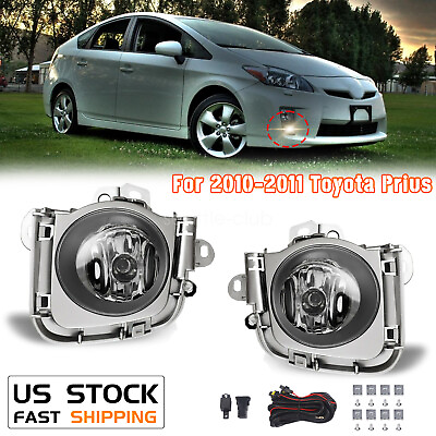 #ad For 2010 2011 Toyota Prius Fit Fog Lights Bumper Kit Clear Lens W WiringSwitch $48.79
