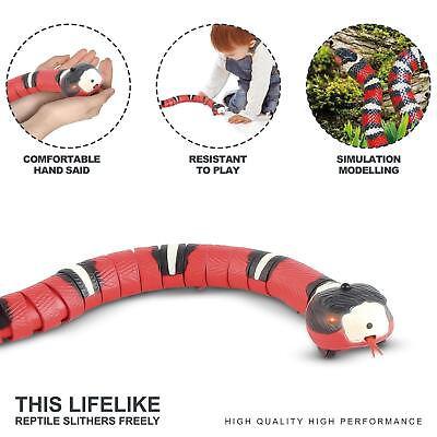 #ad 16inch Smart Smart Sensing Snake Cat Toy USB Automatic Rechargeable for Cats $10.81