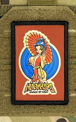 #ad Hookups Japanese Girl Pinup Skateboard Morale Patch Military ARMY Tactical 182 $8.99