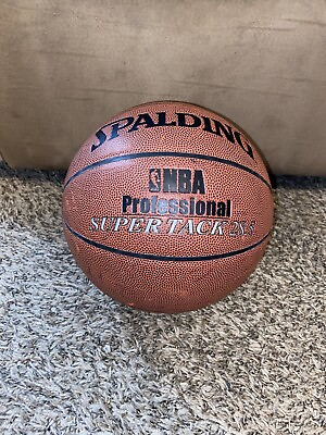 #ad #ad Vintage Spalding Basketball Ball NBA Super Tack Composite Leather Brown 28.5” $14.99