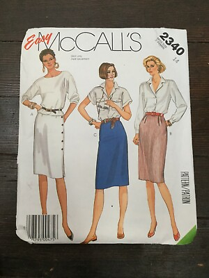 #ad McCalls 2340 Vintage 80s Straight Buttoned Side Pockets Size 14 Uncut $4.95