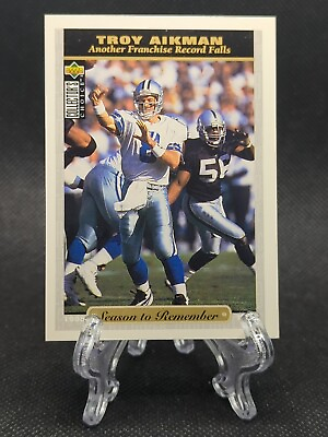 #ad 1996 Collectors Choice Season to Remember #53 Troy Aikman Cowboys HOF $1.99