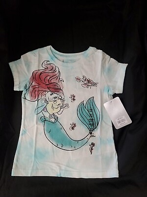 #ad Disney Ariel The Little Mermaid Tie Dye Girls Tee T Shirt Sz. XS 4 NEW $12.99