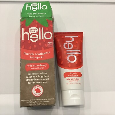 #ad HELLO KIDS NATURAL Wild STRAWBERRY FLORIDE TOOTHPASTE 4.2OZ 01 2025 Exp New Op $9.00
