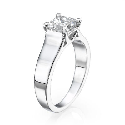 #ad 1 2 Carat Ladies Princess Cut Lab Created Diamond Engagement Ring F VS2 18K Whit $872.10