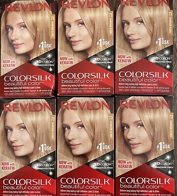 #ad Lot Of 6 Revlon ColorSilk Beautiful Color #73 Champagne Blonde Hair Dye $29.99