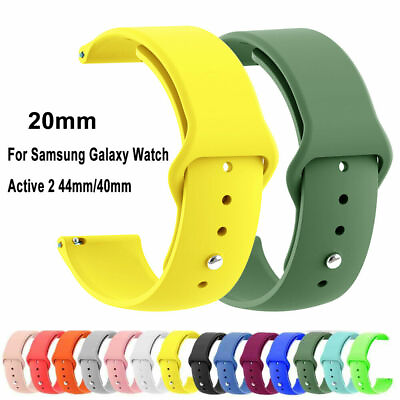 #ad For Samsung Galaxy Watch Active 2 40 mm 44 mm 42 41 mm Silicone Wrist Band Strap $6.99