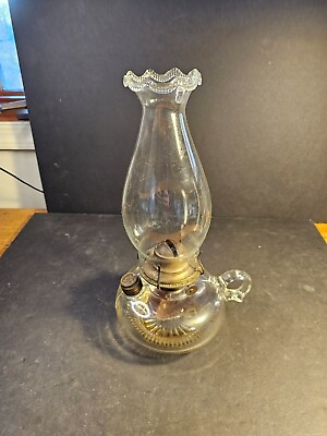 #ad Kerosene lamp 1890s 12quot; with pearl beaded globe $39.99